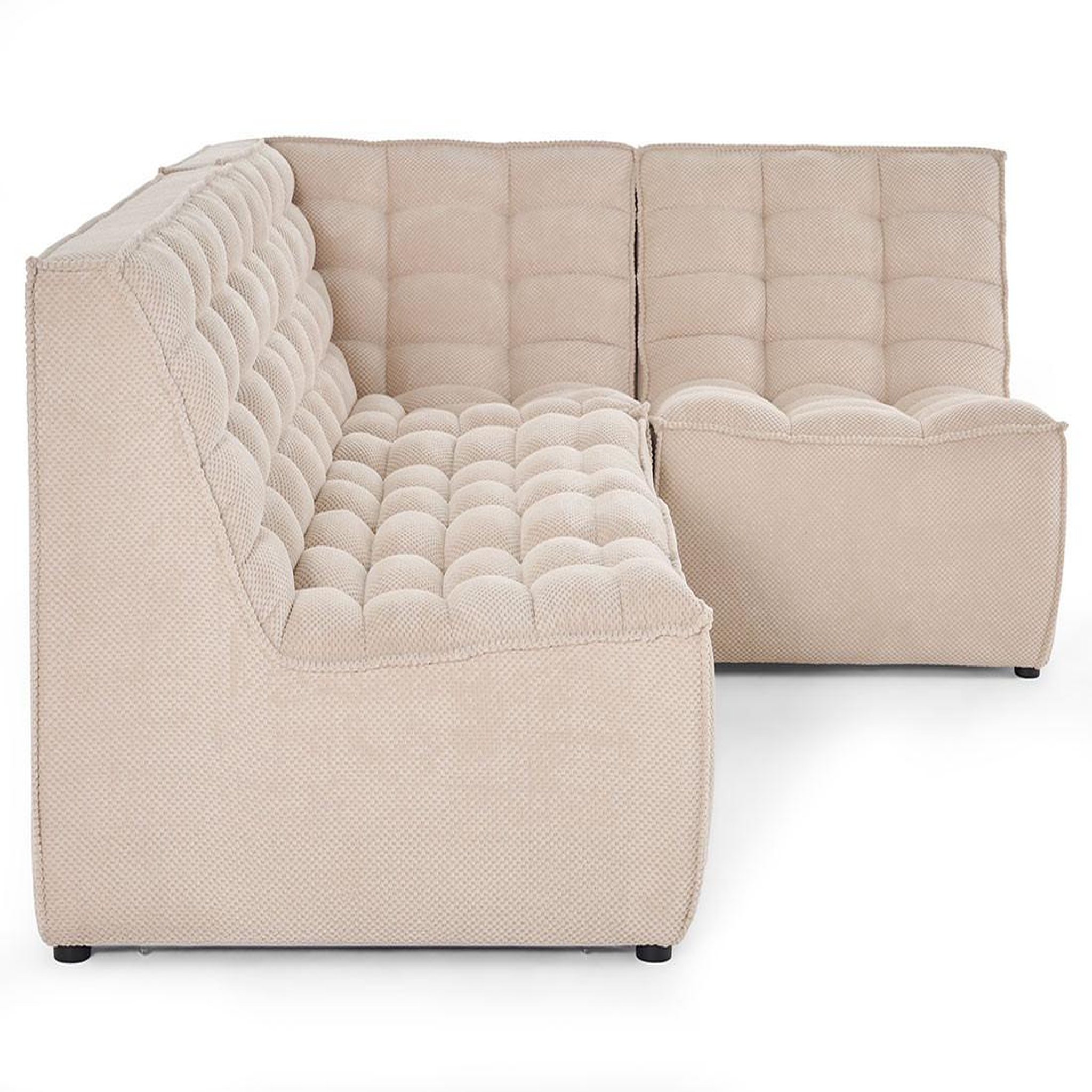 Voir la diapositive 6 : LISA DESIGN Ellie - canapé modulable d'angle réversible 4 places en velours texturé