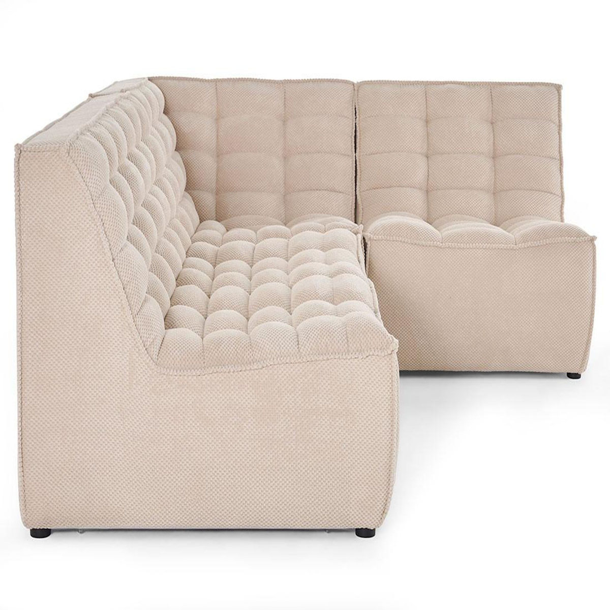 LISA DESIGN Ellie - canapé modulable d'angle réversible 4 places en velours texturé