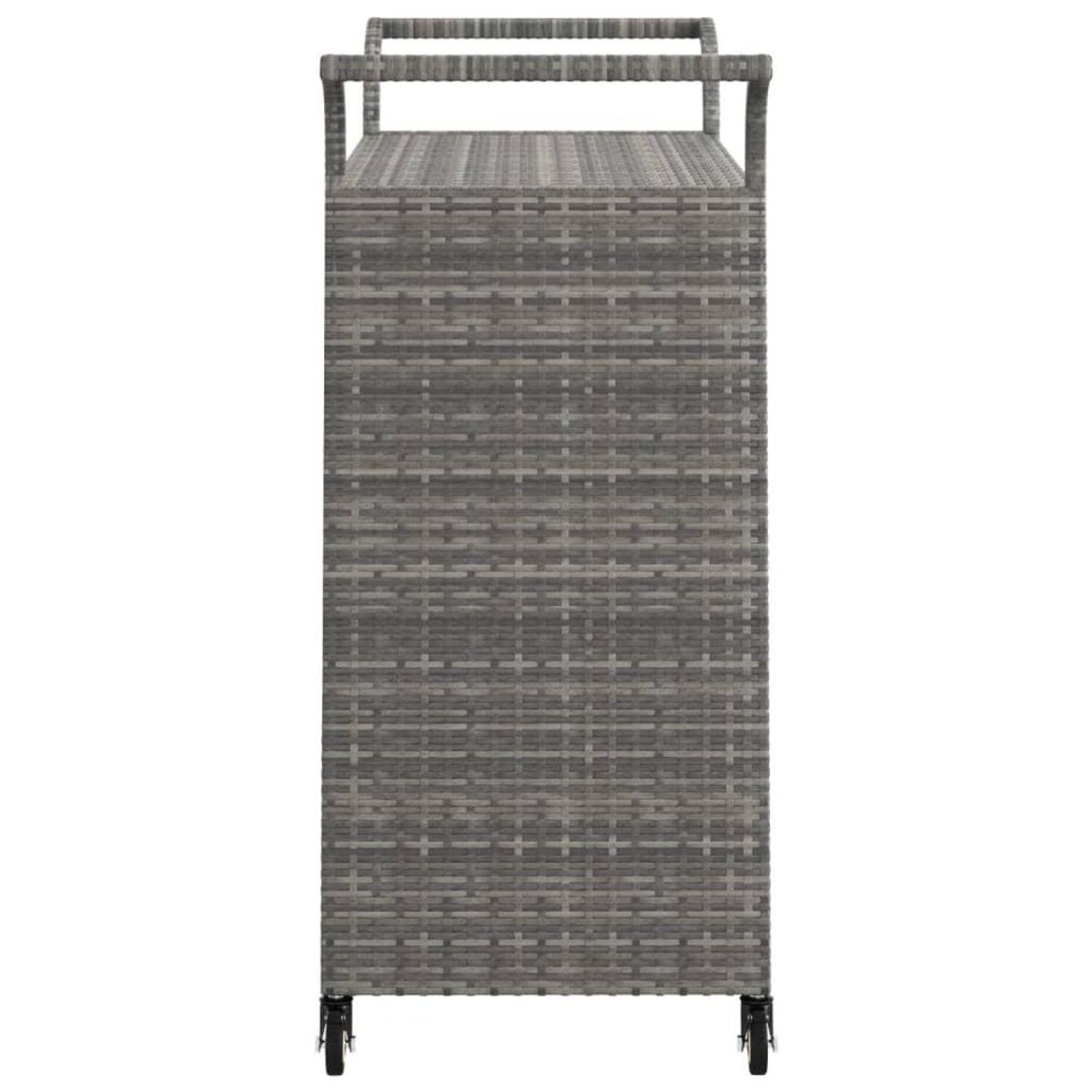 VIDAXL Chariot de bar avec tiroir Gris 100x45x97 cm Resine tressee