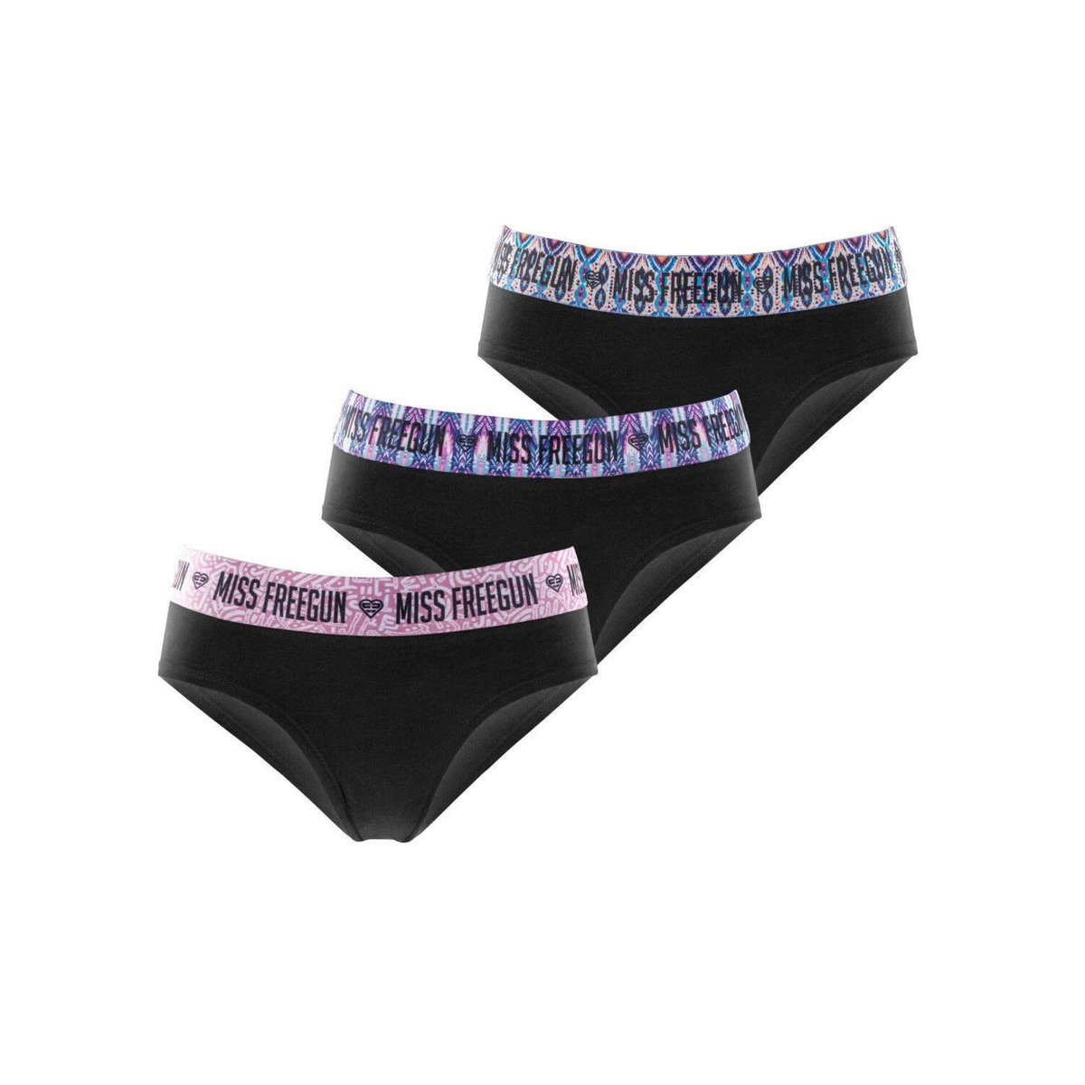 FREEGUN Lot de 3 culottes femme en coton Ethnik