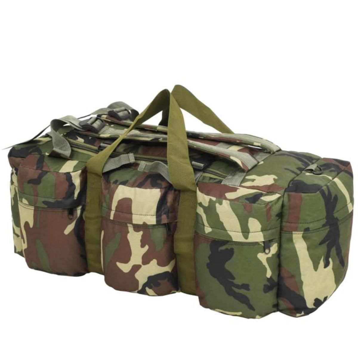 VIDAXL Sac de sport en style militaire 3 en 1 90 L Camouflage