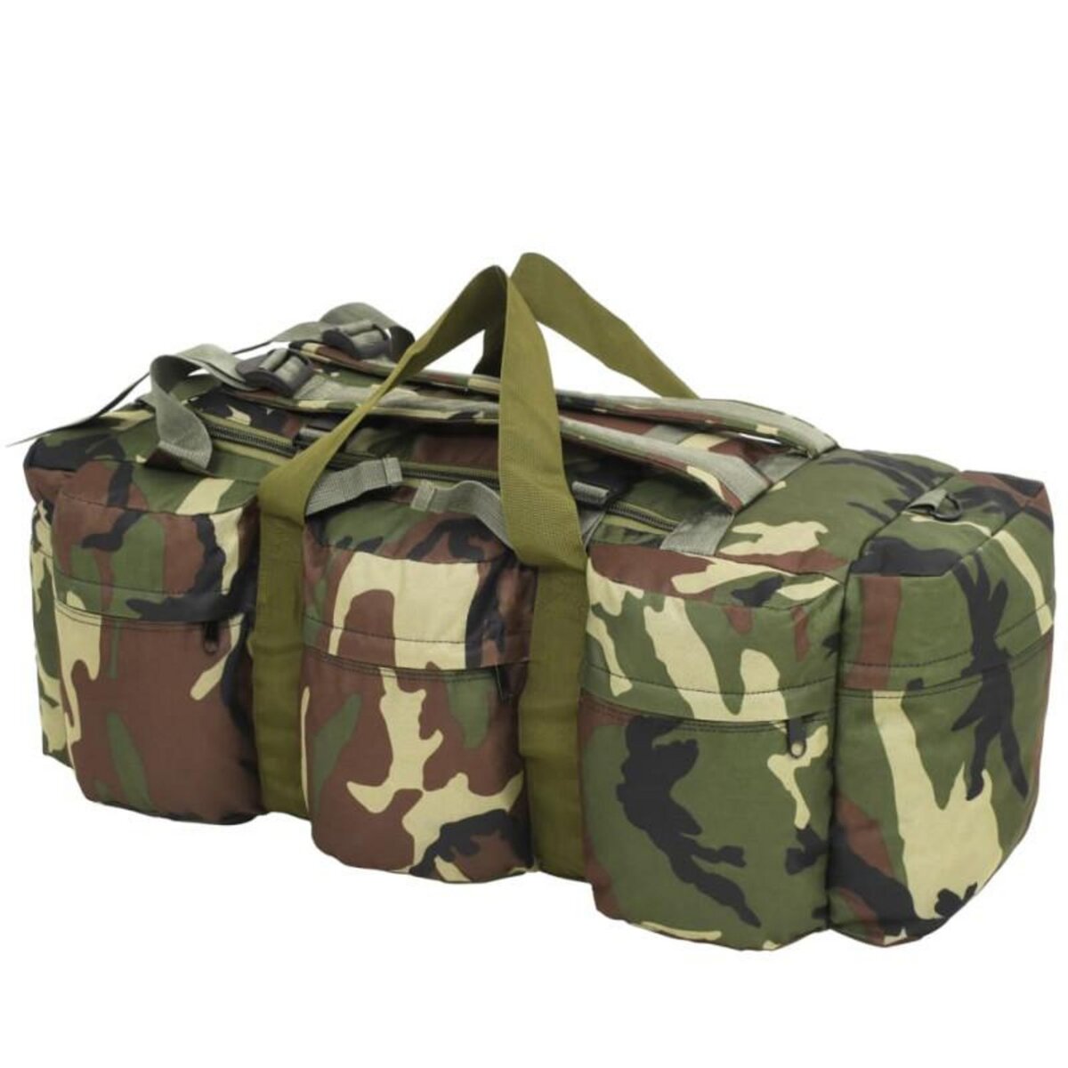 VIDAXL Sac de sport en style militaire 3 en 1 90 L Camouflage