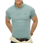 SUPERDRY Polo Bleu Clair Homme Superdry Vint Destroy. Coloris disponibles : Bleu