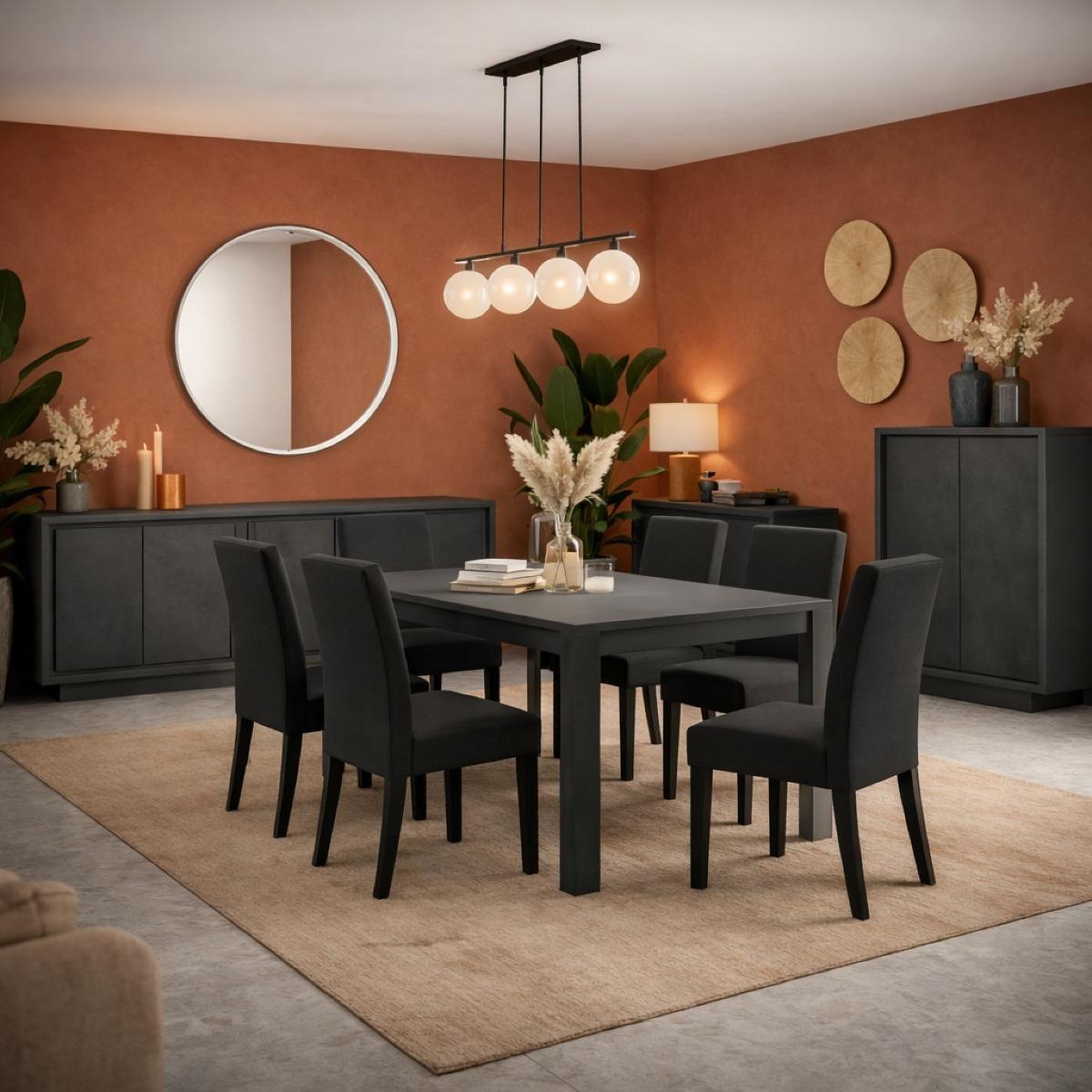 Voir la diapositive 4 : JLC KREATION Buffet bas contemporain 4 portes gris anthracite YORI