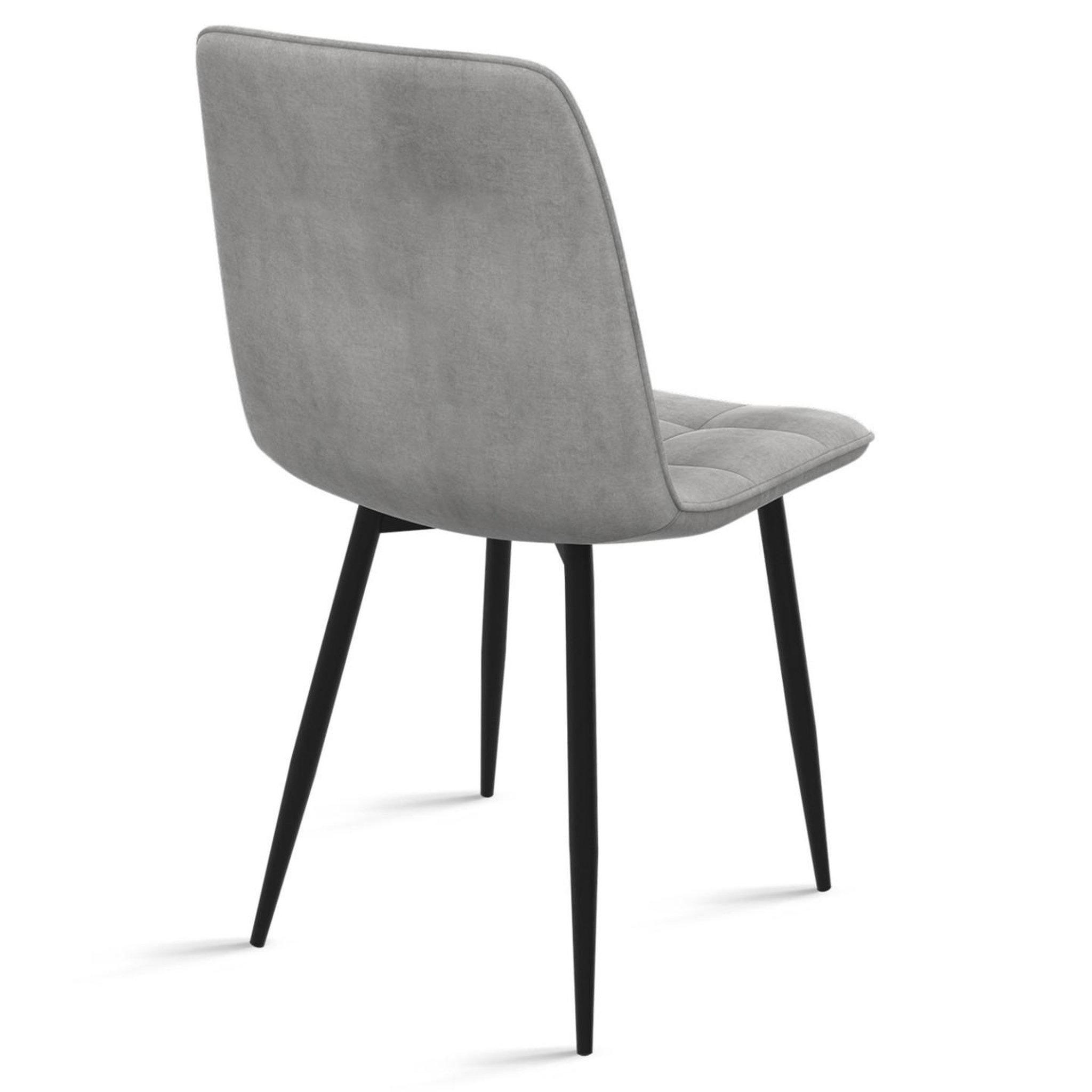 Voir la diapositive 4 : ID MARKET Lot de 6 chaises mila en velours mix color pastel bleu x2, gris foncé x2, gris clair, rose