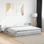 VIDAXL Cadre de lit sans matelas gris beton 160x200 cm