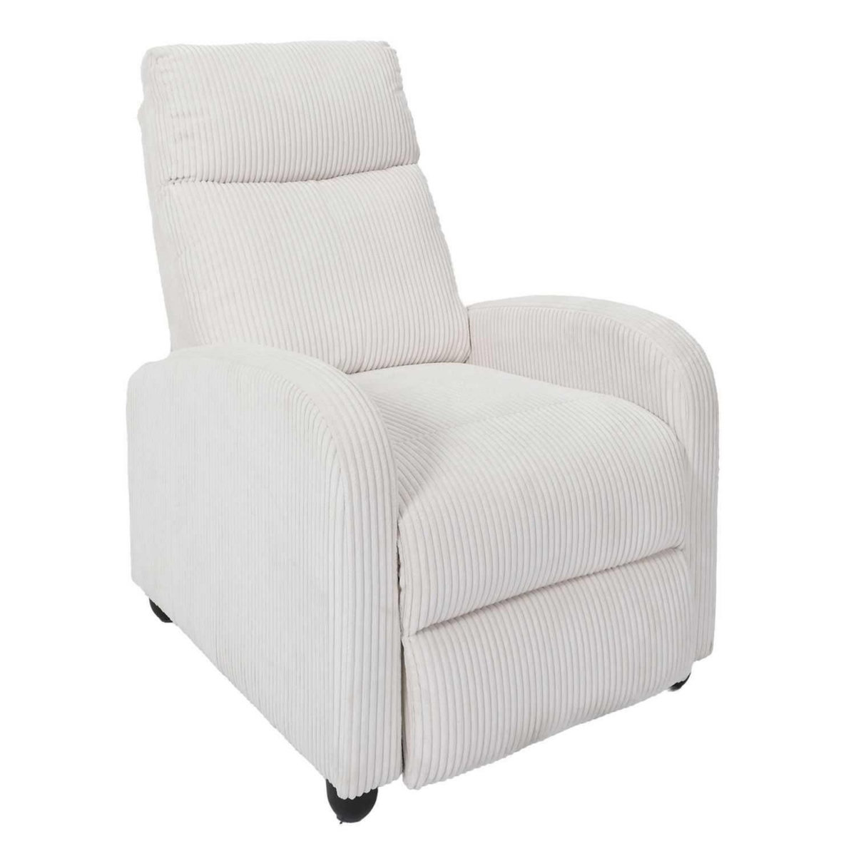 The Home Deco Factory Fauteuil relax multiposition en tissu côtelé Drammen - Beige