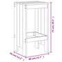 Voir la diapositive 6 : VIDAXL Tabourets de bar lot de 2 40x36x75 cm bois massif de pin