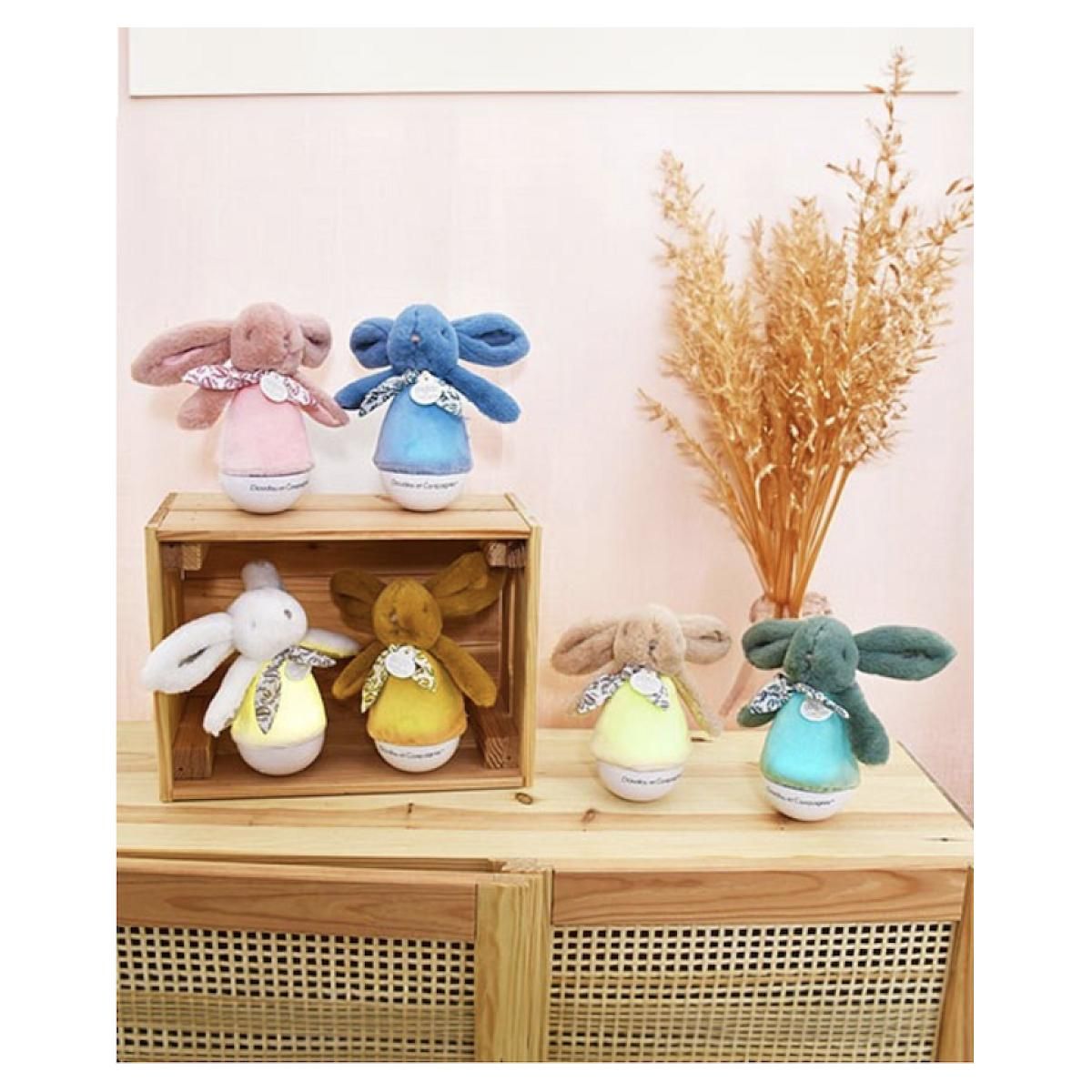 DOUDOU ET COMPAGNIE Veilleuse bebe musicale culbuto ocre - 16 cm