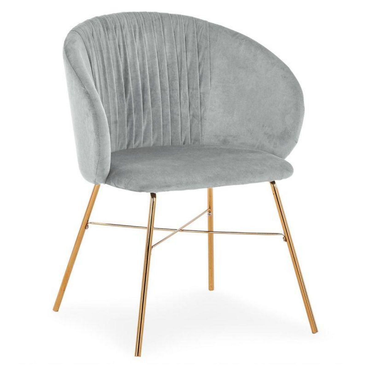 Paris Prix Chaise Design en Velours  Kanye  80cm Argent
