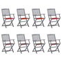 Voir la diapositive 1 : VIDAXL Chaises pliables d'exterieur lot de 8 et coussins Bois d'acacia