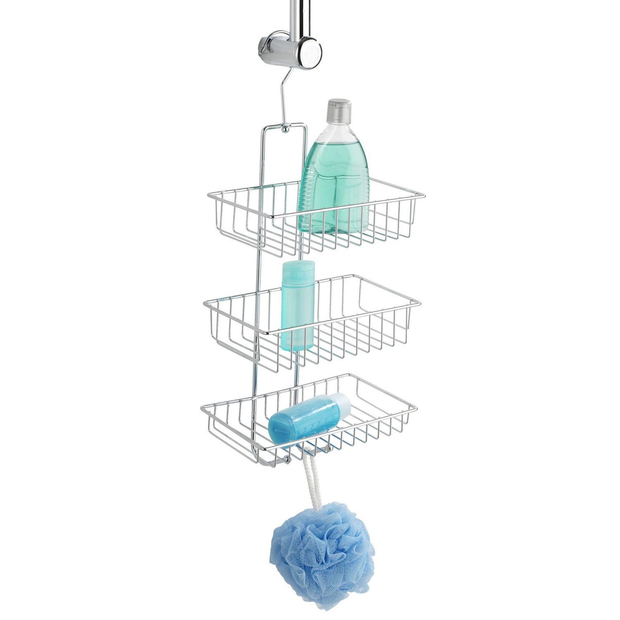 Voir la diapositive 2 : Wenko Etagère de douche nivala - l. 22 x h. 50 cm - argent