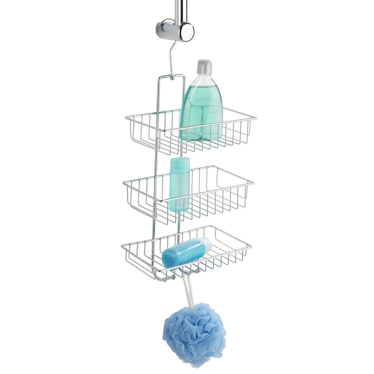 Wenko Etagère de douche Nivala - L. 22 x H. 50 cm - Argent