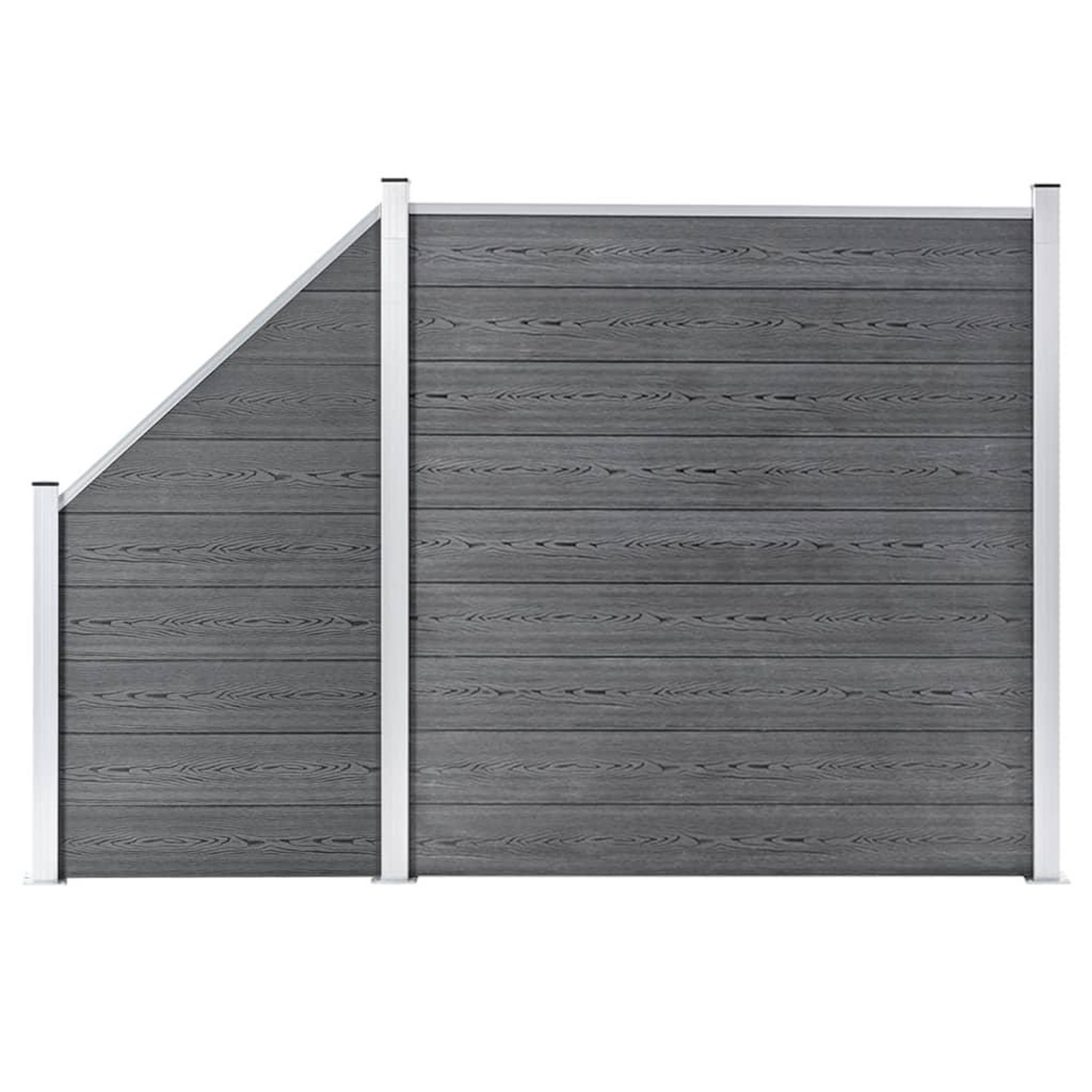 VIDAXL Ensemble de cloture WPC 1 Carre + 1 Incline 273x186 cm Gris
