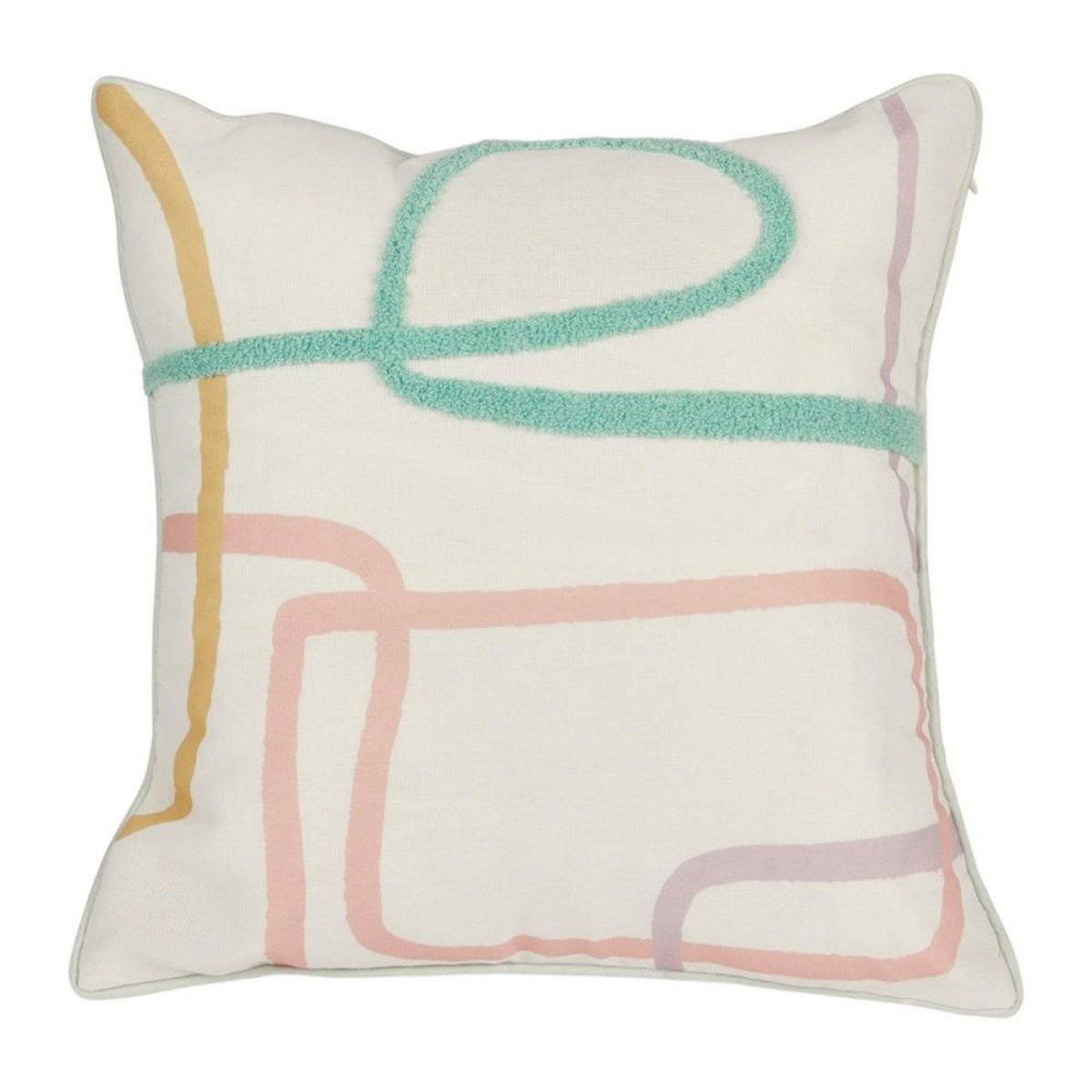 OSTARIA Housse de coussin 40x40 cm brodé Zig zag