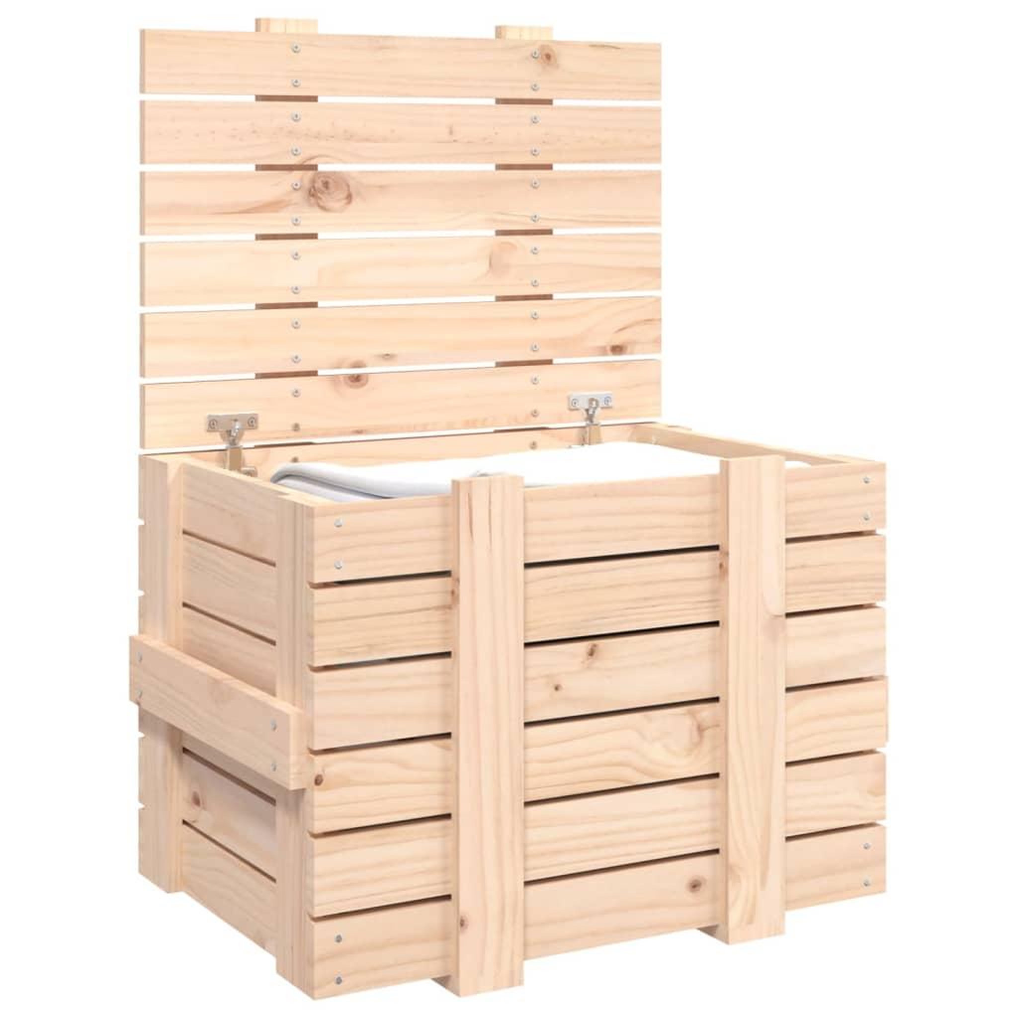 Voir la diapositive 5 : VIDAXL Boîte de rangement 58x40,5x42 cm Bois massif de pin