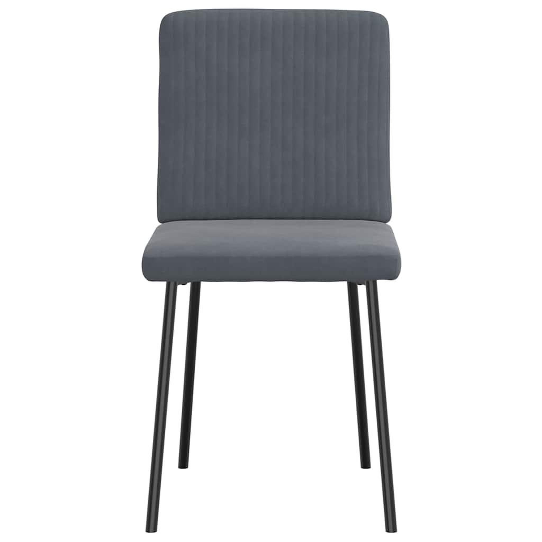 Voir la diapositive 4 : VIDAXL Chaises a manger lot de 2 Gris fonce Velours