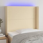 VIDAXL Tete de lit a LED Creme 103x16x118/128 cm Tissu