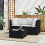 Voir la diapositive 1 : VIDAXL Salon de jardin 3 pcs avec coussins Noir Resine tressee