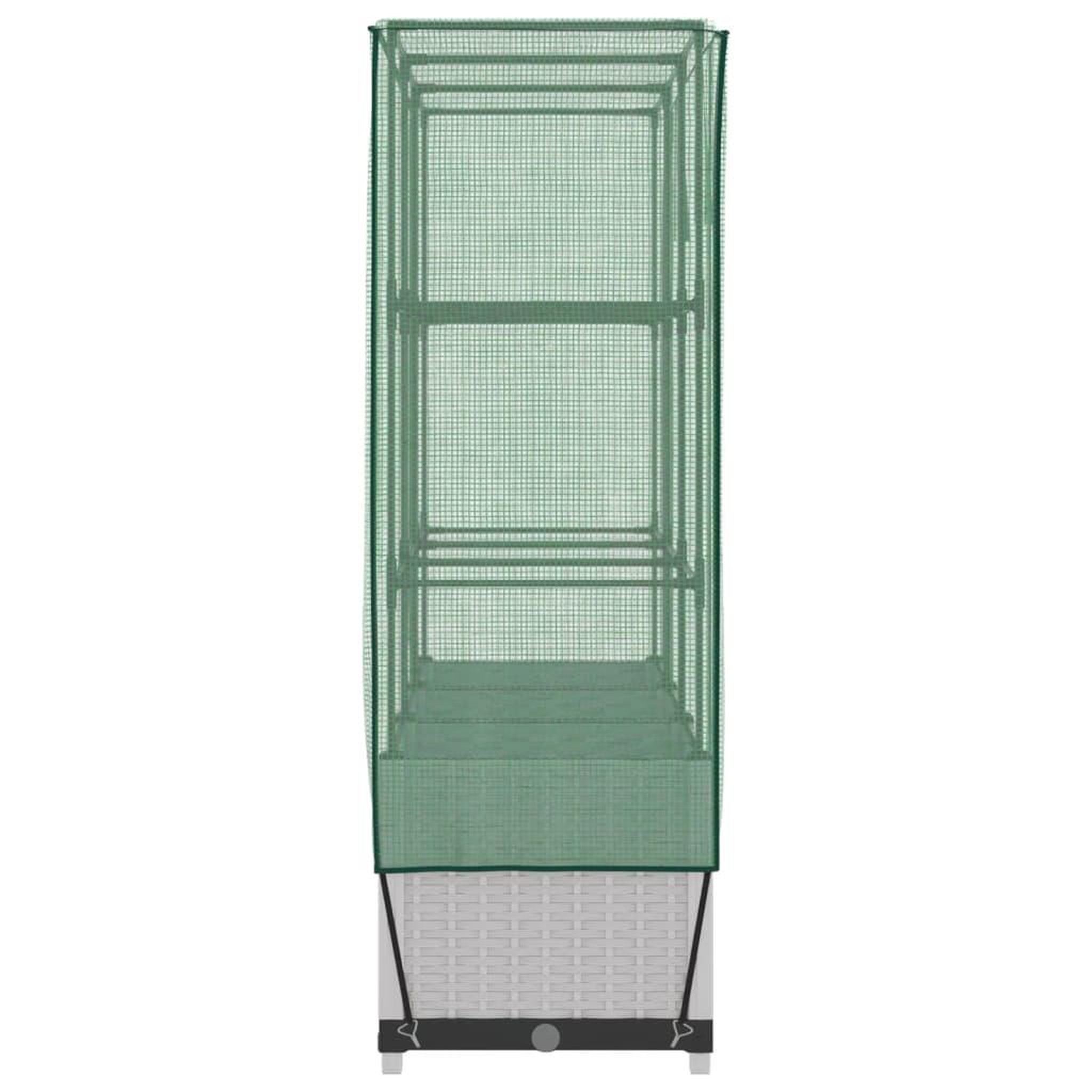 Voir la diapositive 5 : VIDAXL Jardiniere surelevee avec housse aspect rotin 120x40x138 cm