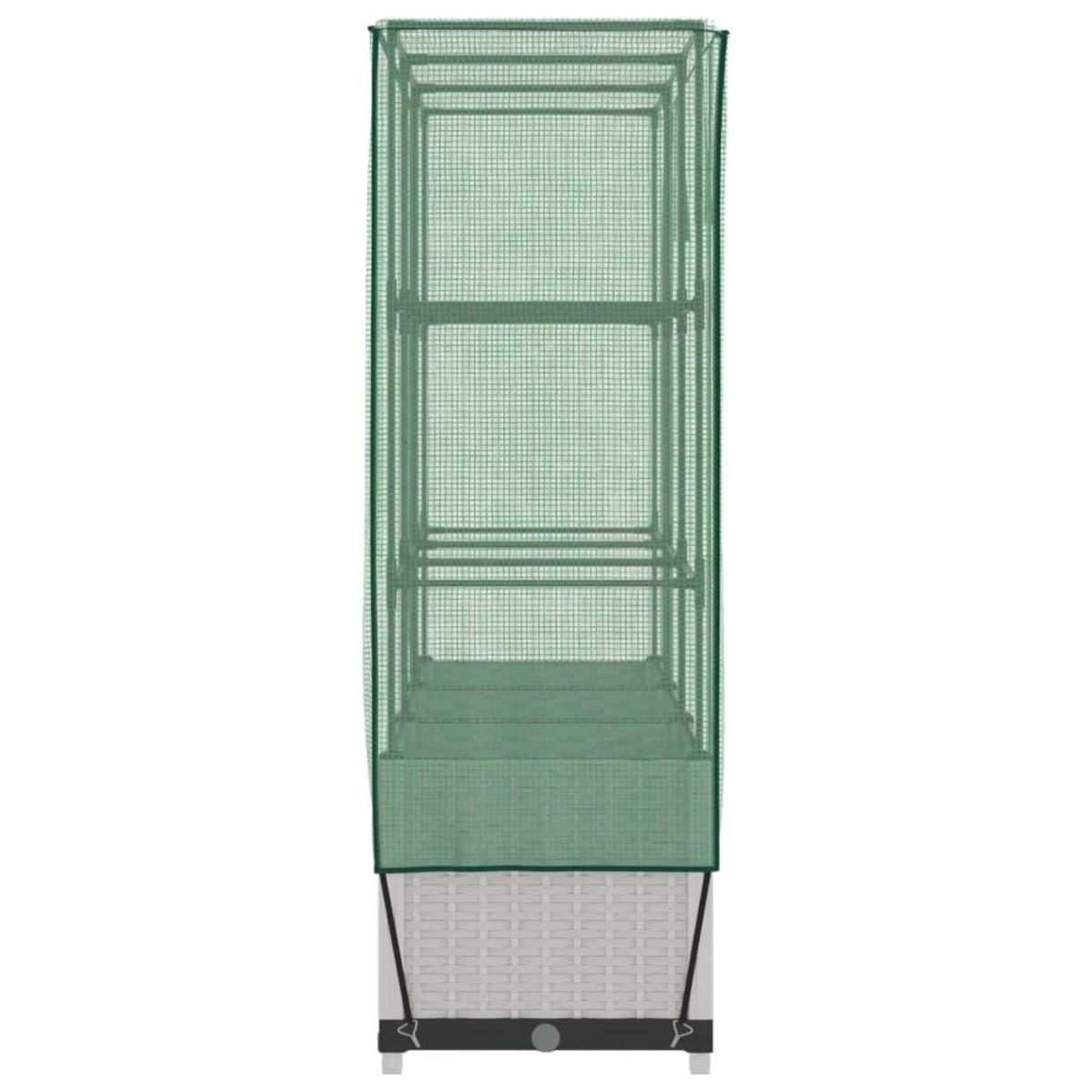 VIDAXL Jardiniere surelevee avec housse aspect rotin 120x40x138 cm