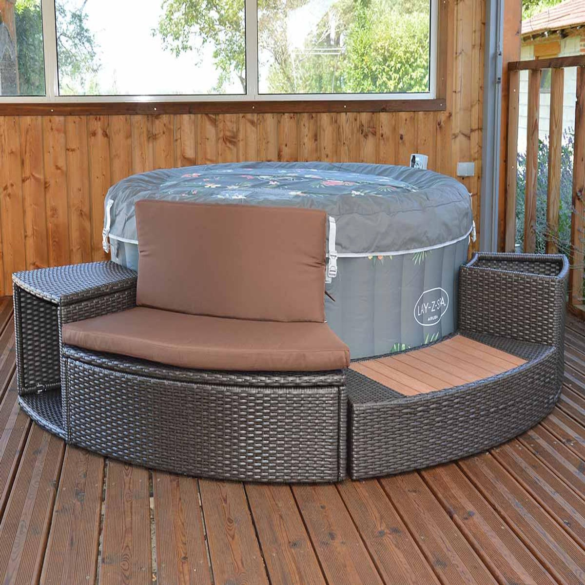 BESTWAY Ensemble mobilier 4 modules pour spa gonflable Lay-Z-Spa rond 200 cm - Bestway