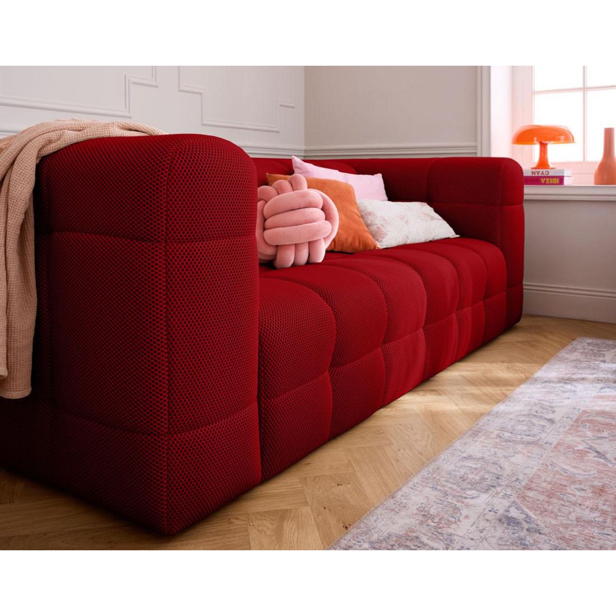 LISA DESIGN Suzano - canapé 3 places - en tissu mailles 3d