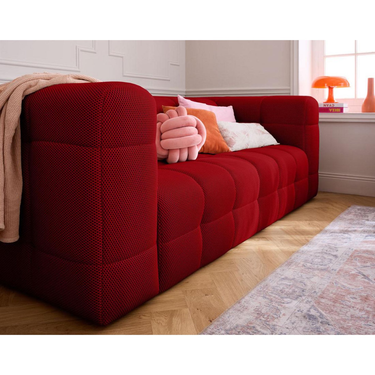 LISA DESIGN Suzano - canapé 3 places - en tissu mailles 3d