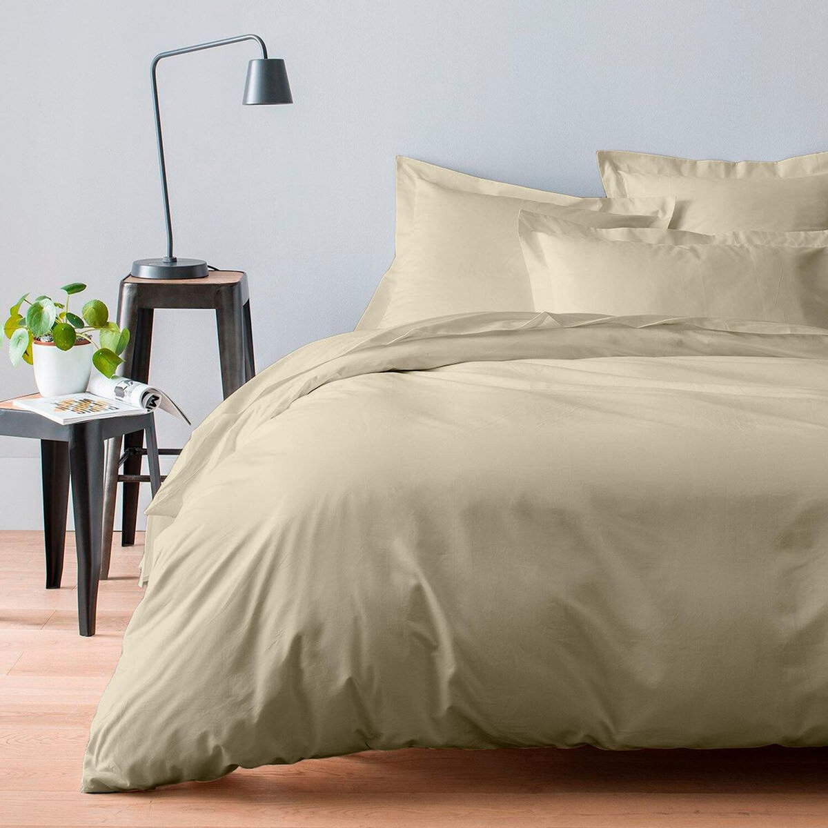 BATON ROUGE Housse de couette 100% satin de coton 105 fils uni