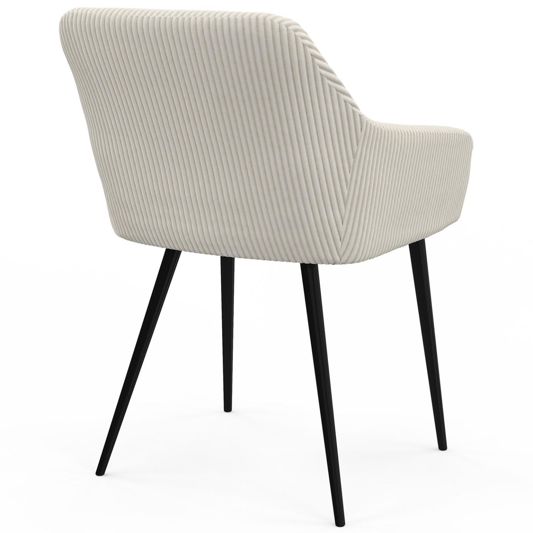 Voir la diapositive 4 : ID MARKET Lot de 2 chaises de salle à manger, fauteuils de table jany en velours côtelé beige
