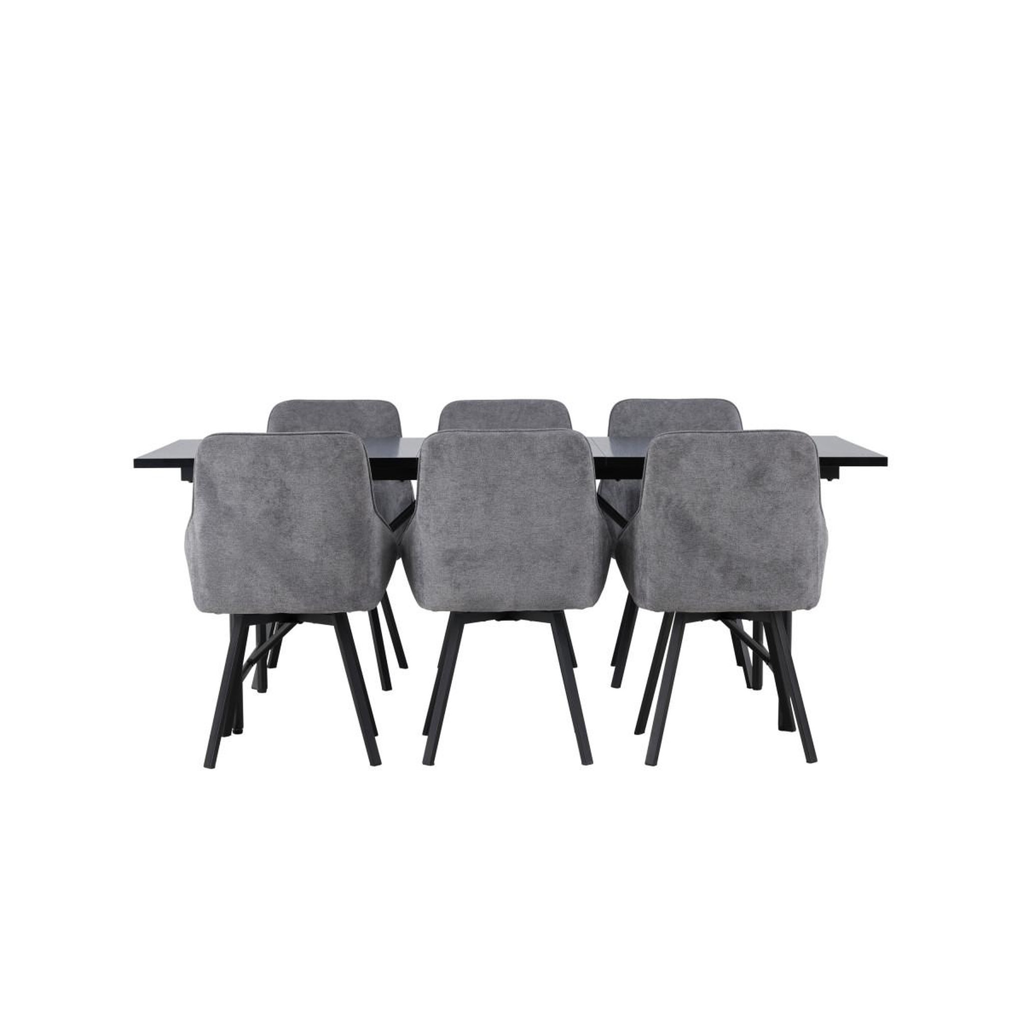 Voir la diapositive 2 : Paris Prix Ensemble table à manger & 6 chaises  astrid & rosie  200cm noir & gris
