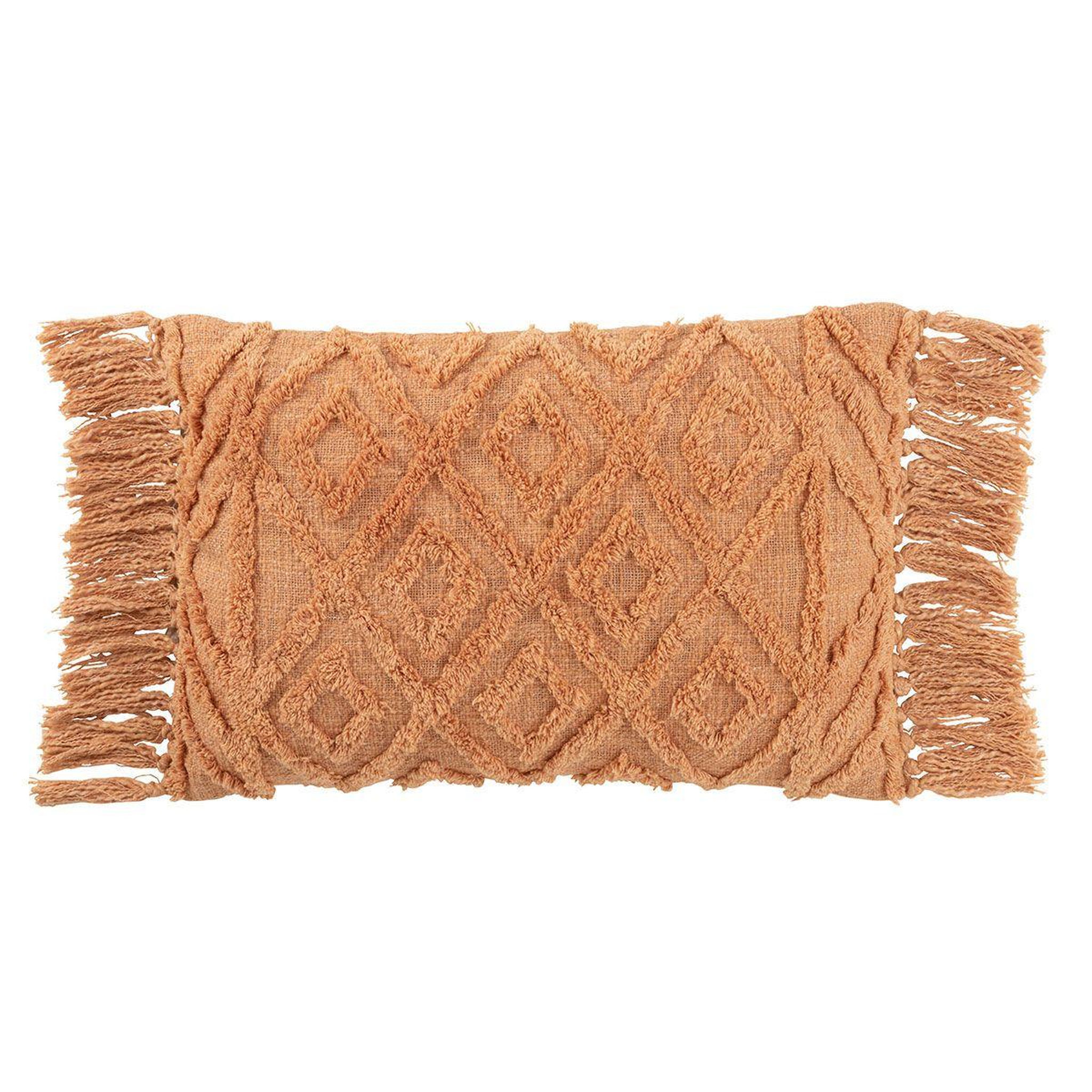 J-LINE Coussin déco pompons  amalia  40x78cm corail