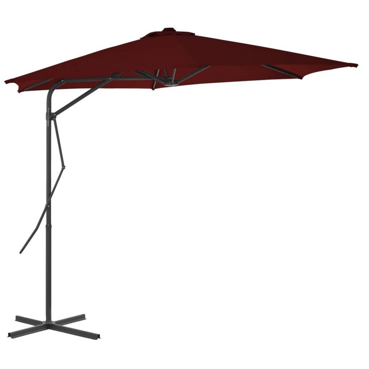 VIDAXL Parasol de jardin avec mat en acier rouge bordeaux 300x230 cm