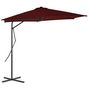 Voir la diapositive 2 : VIDAXL Parasol de jardin avec mat en acier rouge bordeaux 300x230 cm