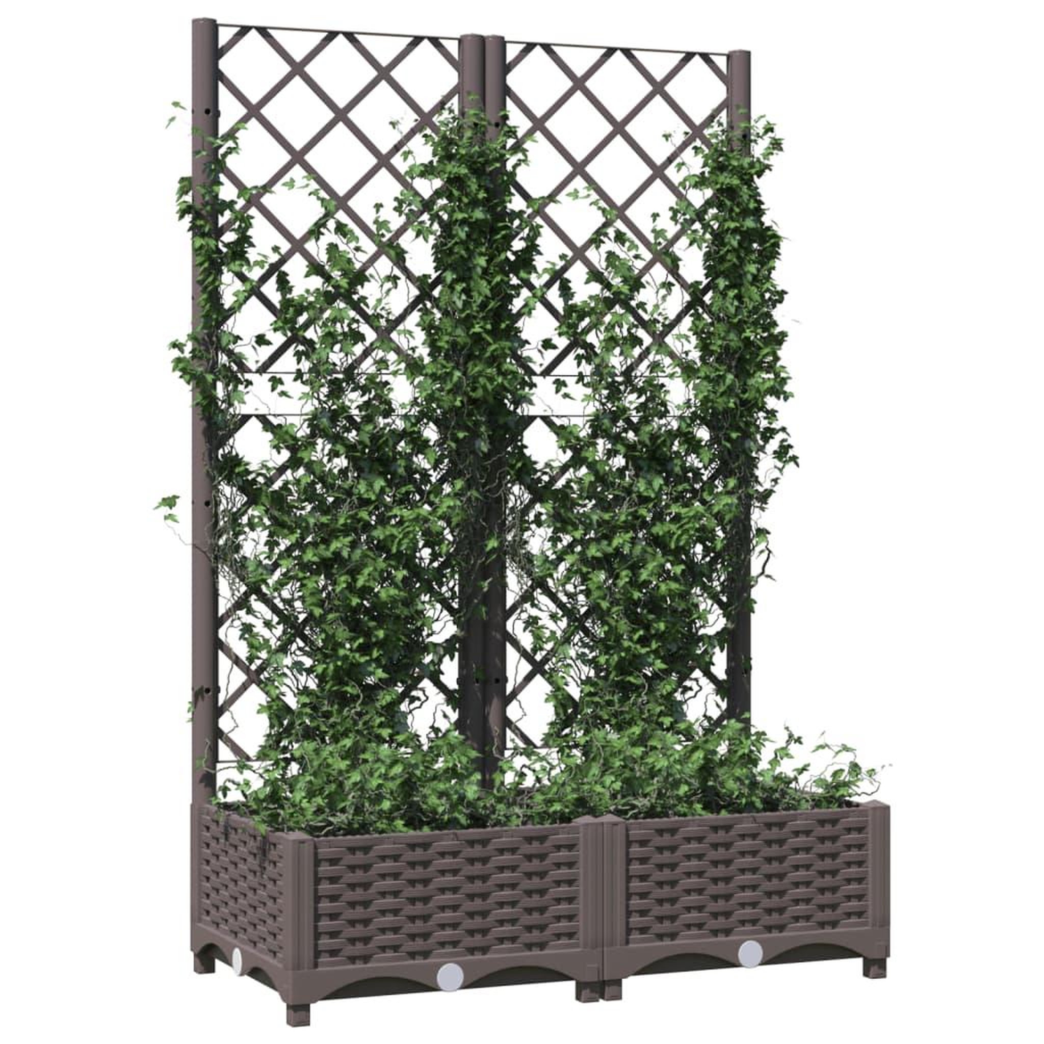 Voir la diapositive 3 : VIDAXL Jardiniere avec treillis Marron 80x40x121,5 cm PP