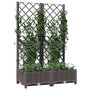 Voir la diapositive 3 : VIDAXL Jardiniere avec treillis Marron 80x40x121,5 cm PP