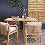 Voir la diapositive 5 : SWEEEK Table haute de jardin bois d'acacia + 4 assises Paloma et Zahara naturel 150 x 81 x 100 cm