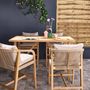 Voir la diapositive 5 : SWEEEK Table haute de jardin bois d'acacia + 4 assises Paloma et Zahara naturel 150 x 81 x 100 cm