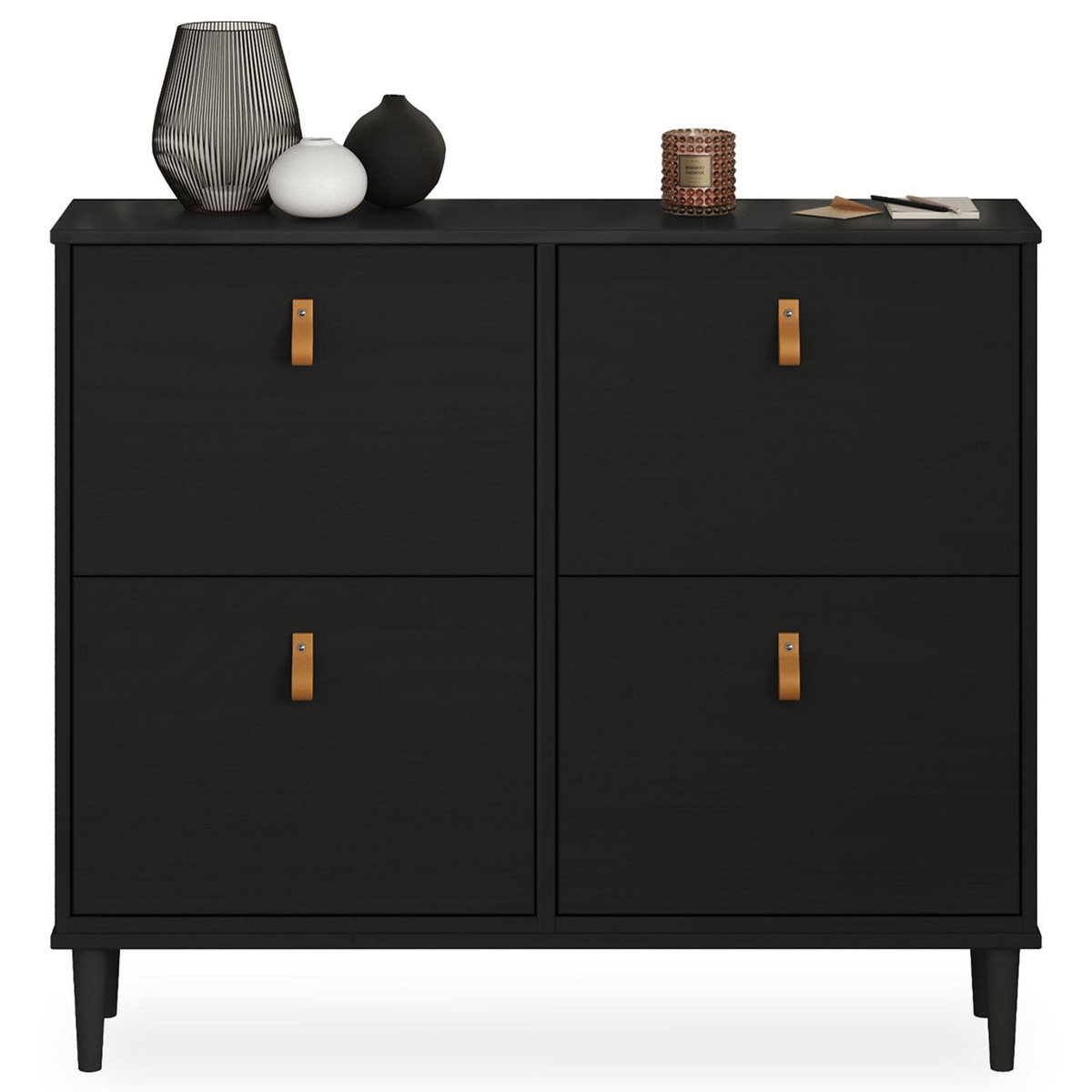 IDIMEX Meuble à chaussures MIKKA avec 4 abattants en pin massif