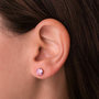 Voir la diapositive 2 : L'ATELIER D'AZUR Boucles d'Oreilles Or 18 Carats 750 Jaune - Zirconiums Roses
