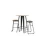 Voir la diapositive 5 : Paris Prix Ensemble Table de Bar & 2 Tabourets  Tempe & Ozark  105cm Noyer & Noir