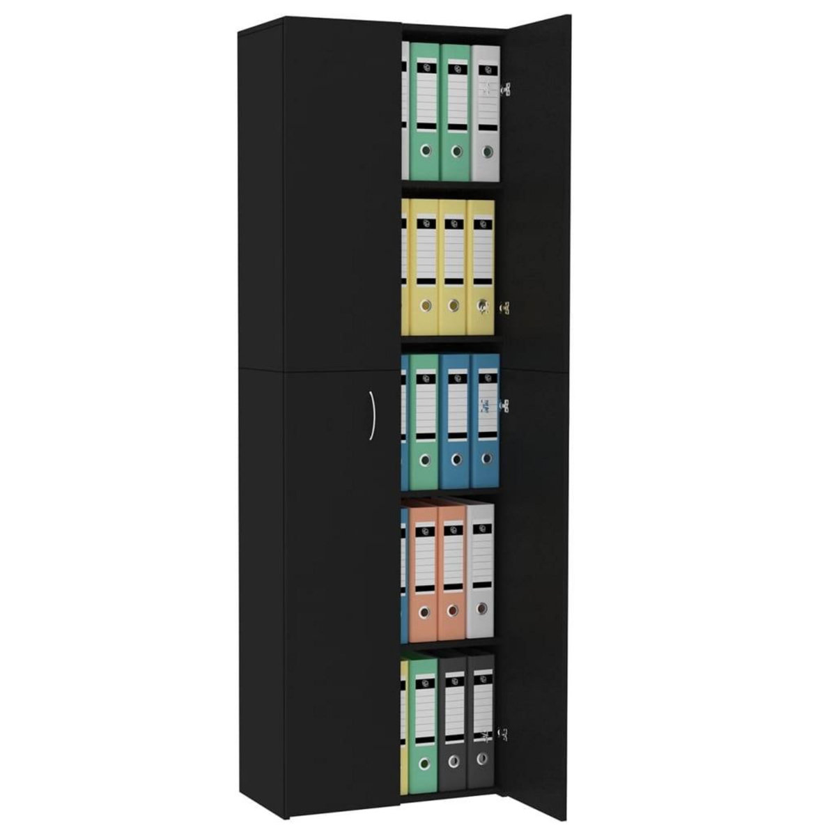 VIDAXL Armoire de bureau Noir 60x32x190 cm Bois d'ingenierie