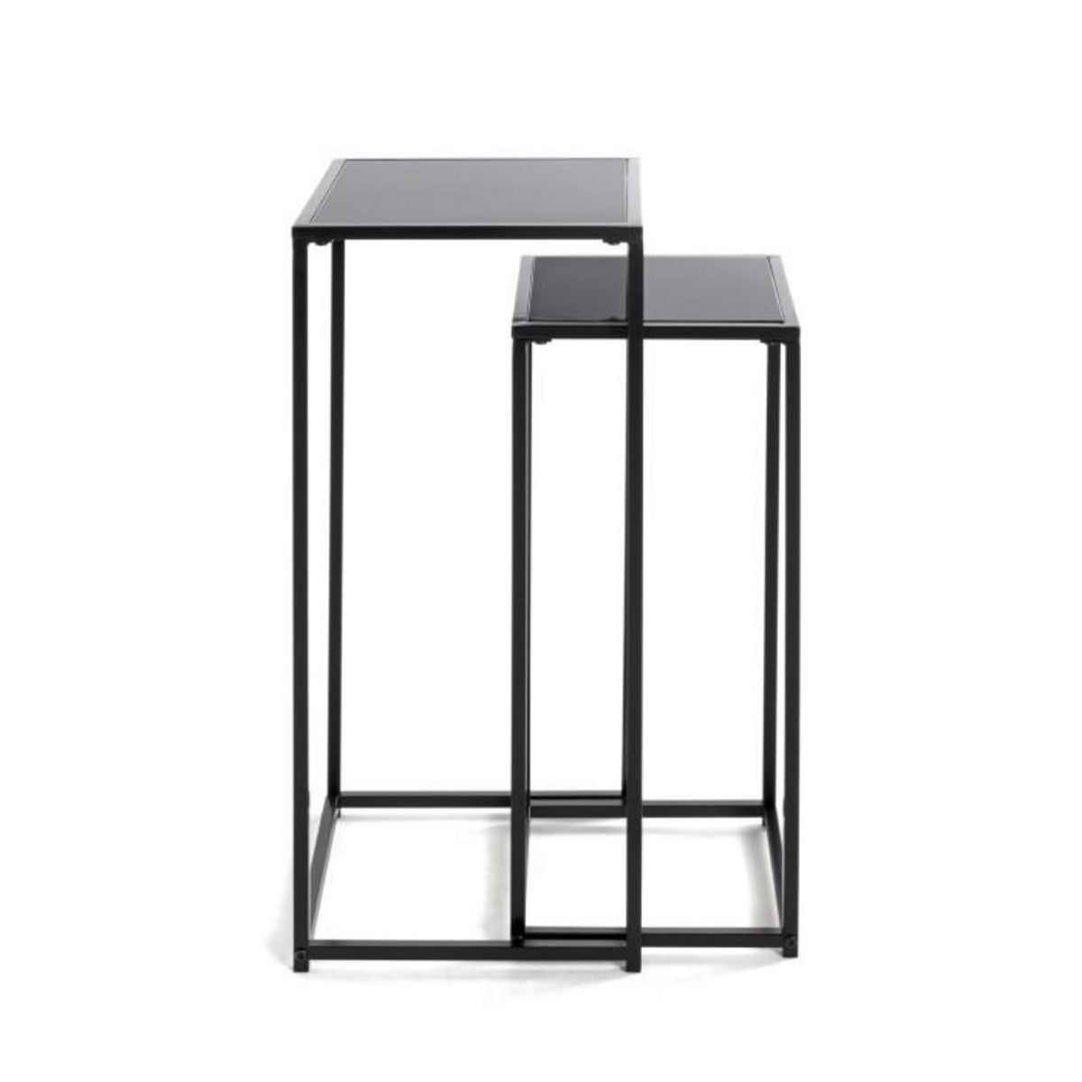 Paris Prix Lot de 2 Sellettes en Métal  Cromano  70cm Noir