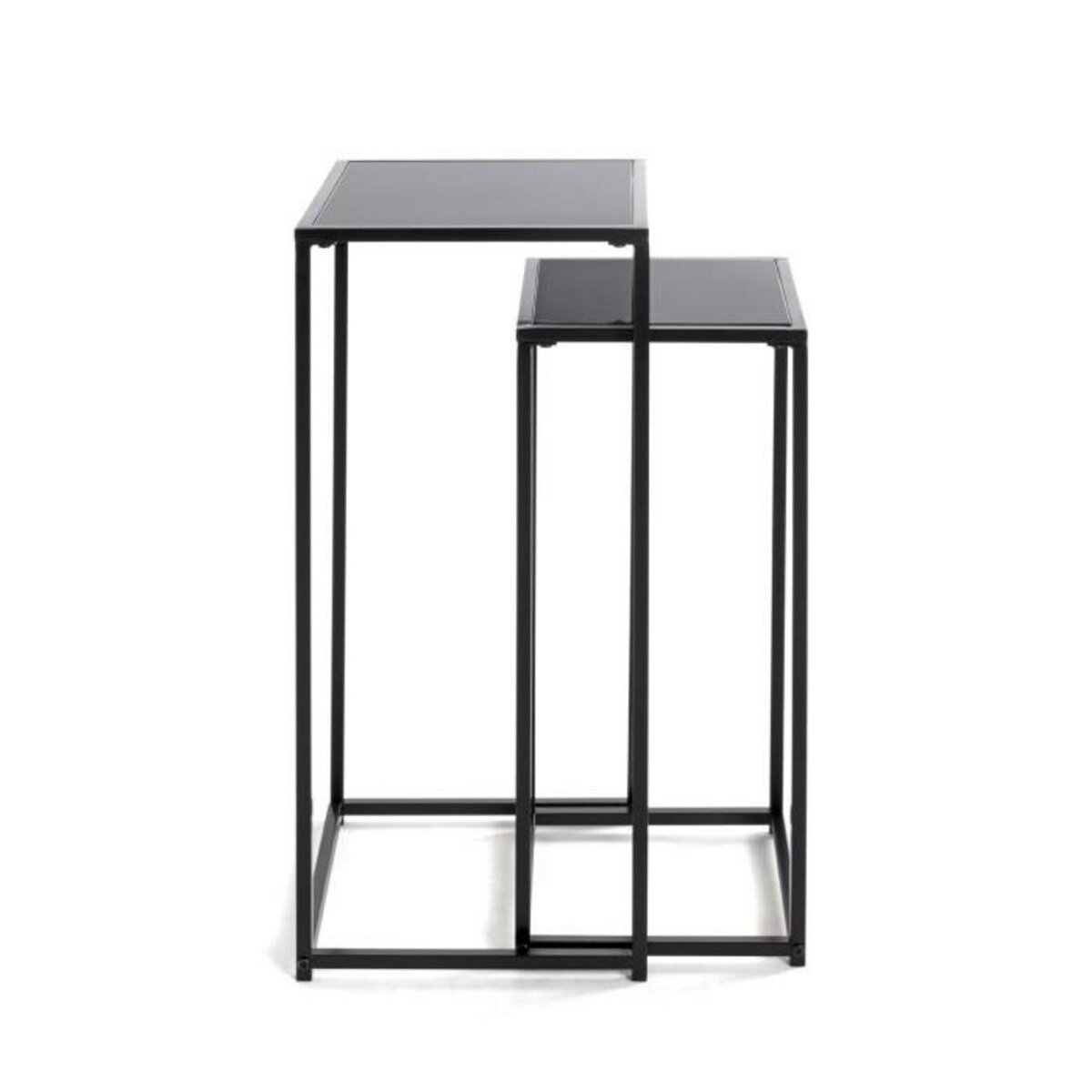 Paris Prix Lot de 2 Sellettes en Métal  Cromano  70cm Noir