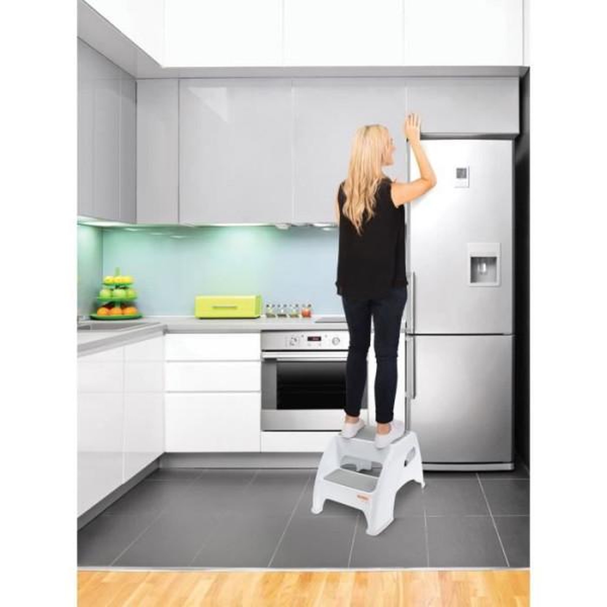 Voir la diapositive 4 : MARKET24 Transat - Anneau Tabouret marchepied - DREAMBABY - Toddler & Me 2 Up - Antidérapant et texturé - Jusqu'a 145kg pour les petits et les adultes -