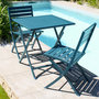 Voir la diapositive 5 : Paris Prix Ensemble Table de Jardin Pliante & 2 Chaises  Marius  70cm Bleu Canard