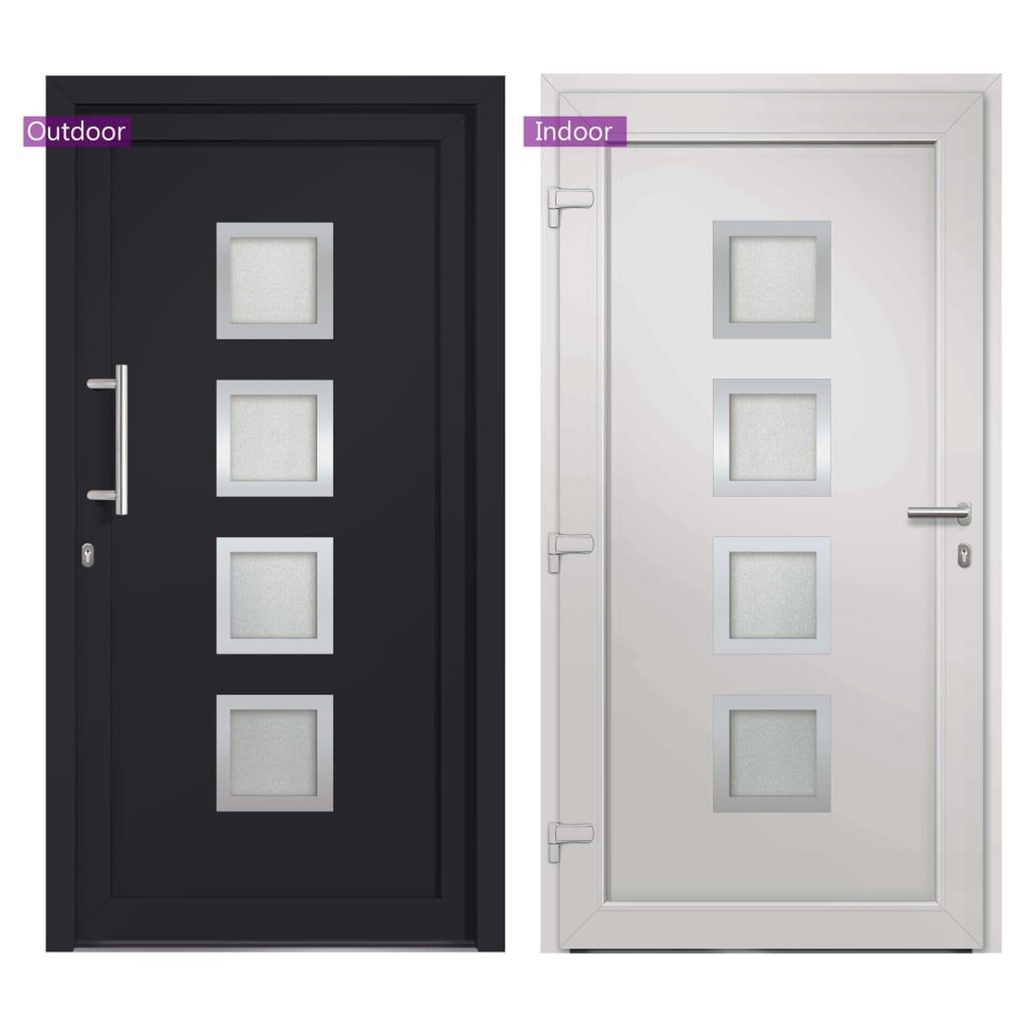 Voir la diapositive 5 : VIDAXL Porte d'entree Anthracite 98x190 cm