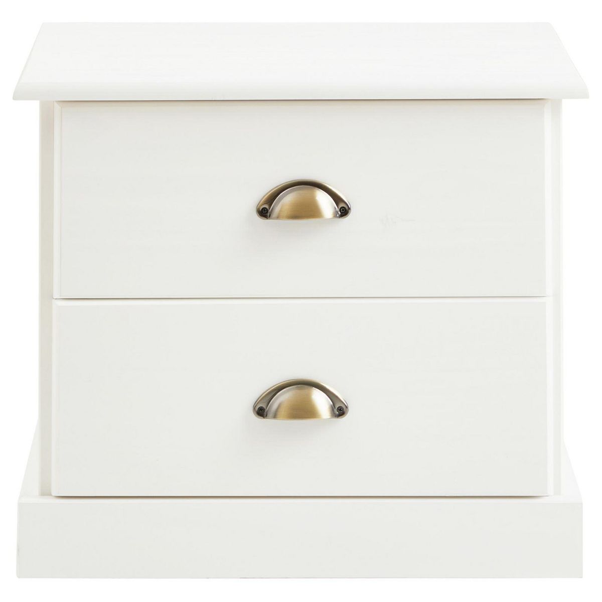 IDIMEX Table de chevet PARIS en pin massif, 2 tiroirs