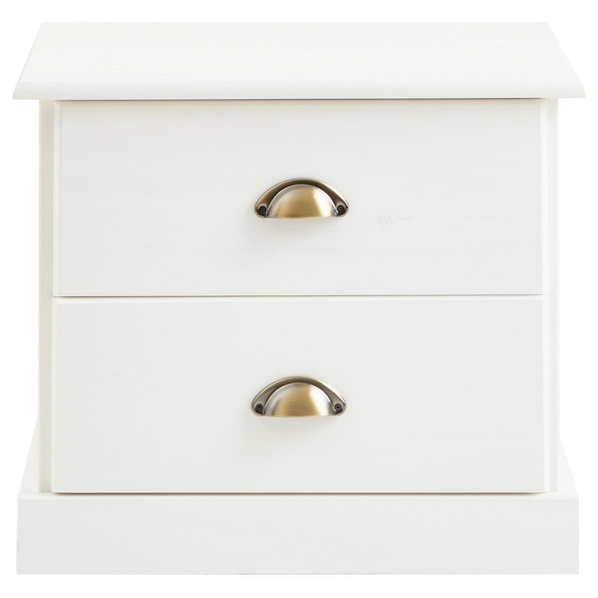 IDIMEX Table de chevet PARIS en pin massif, 2 tiroirs