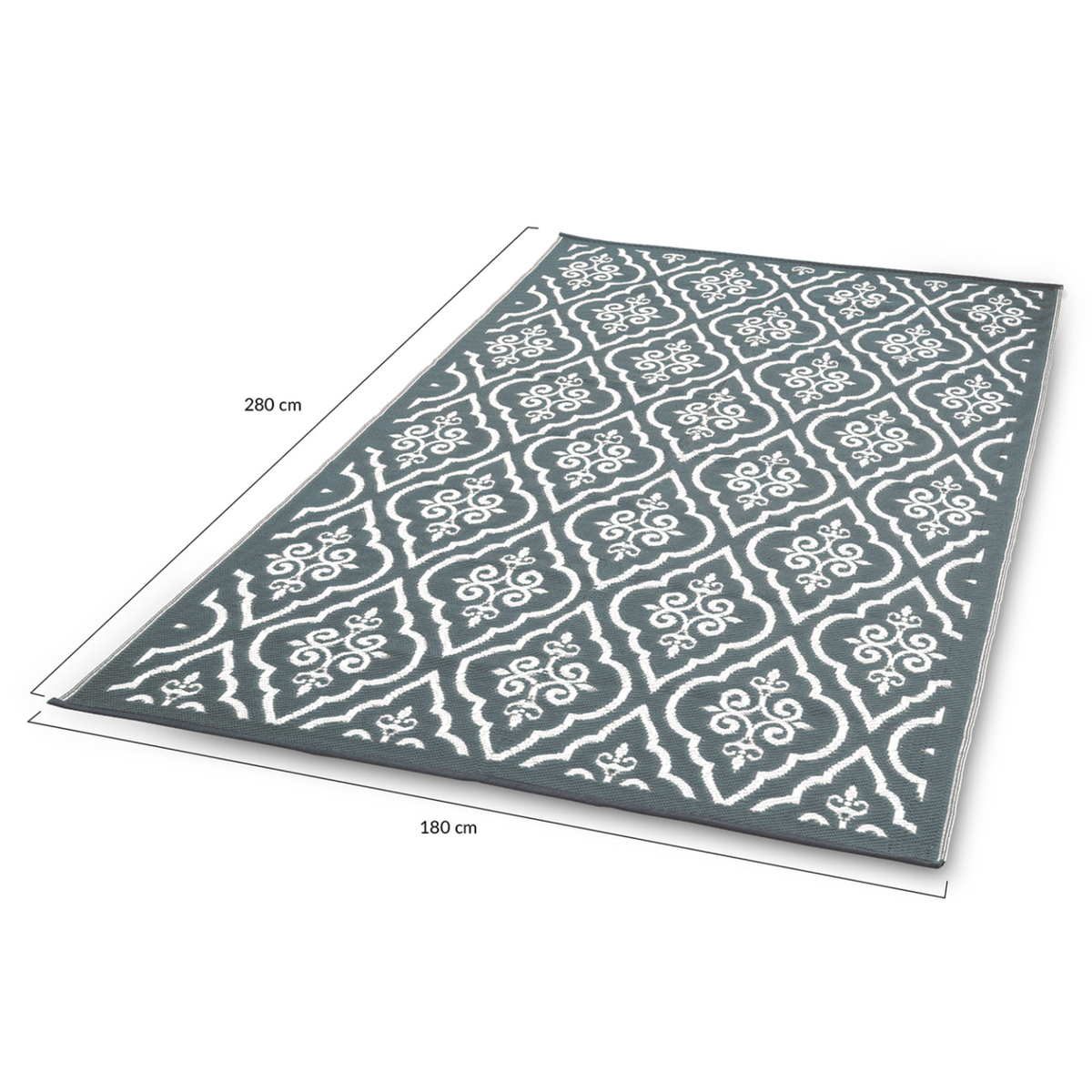 ID MARKET Tapis extérieur TUNIS gris et blanc 180 x 280 CM